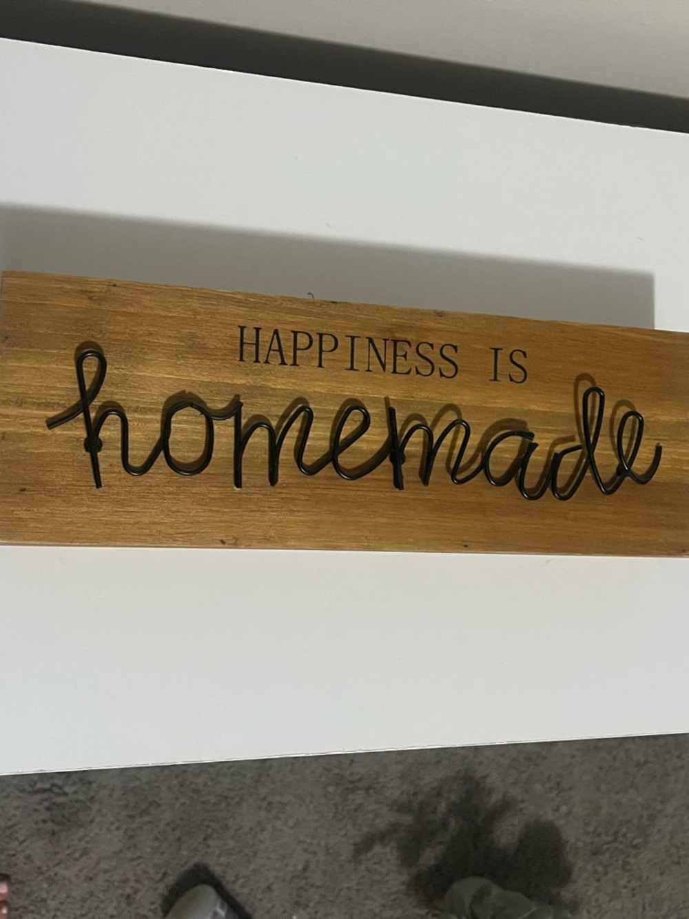 Happiness Is Homemade Wooden Wall Sign - Black Script